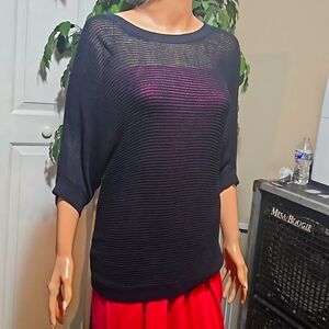 Mossimo Black Short Sleeve Mesh Blouse